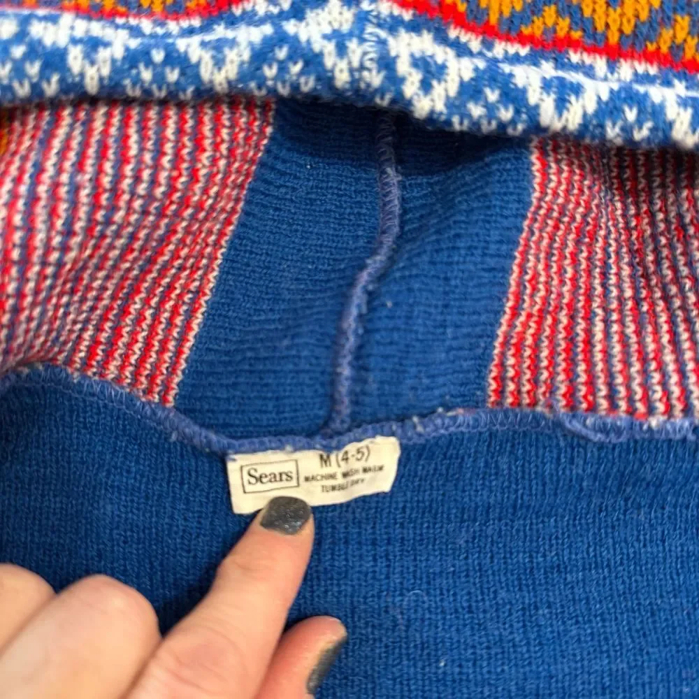 Vintage sears kids‎ knit sweater 4/5